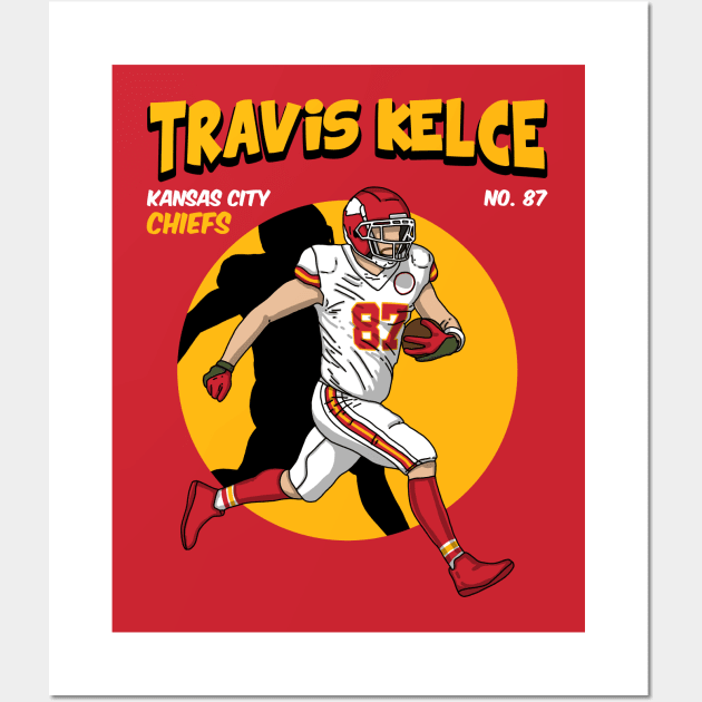 Travis Kelce Retro Graphic Wall Art by Luna Illustration